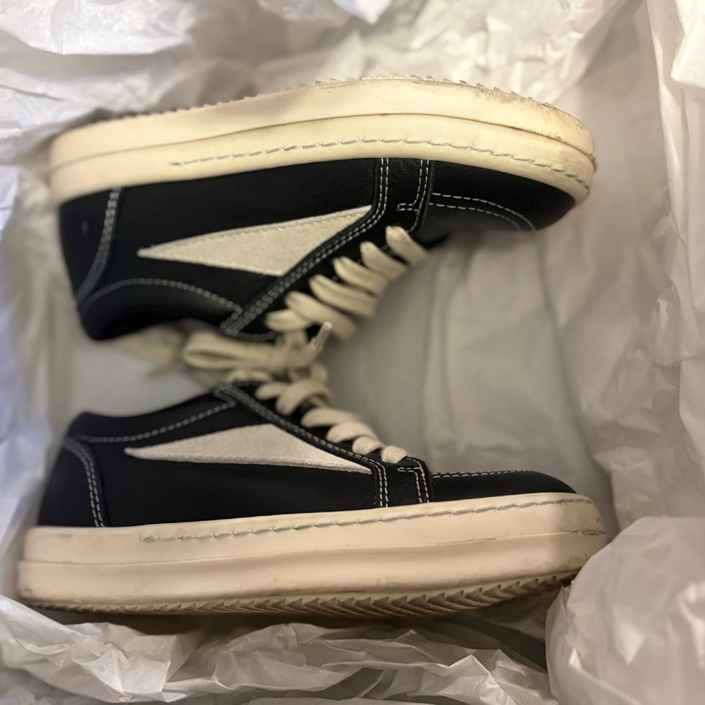 Rick Owens Black and White Kids Sneakers - Picture 3 of 7